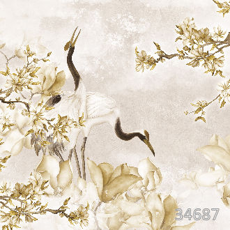 Storks and sakura